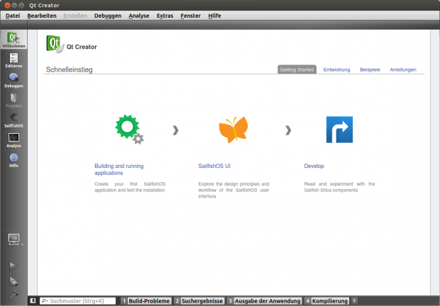 Der Startbildschirm der SDK